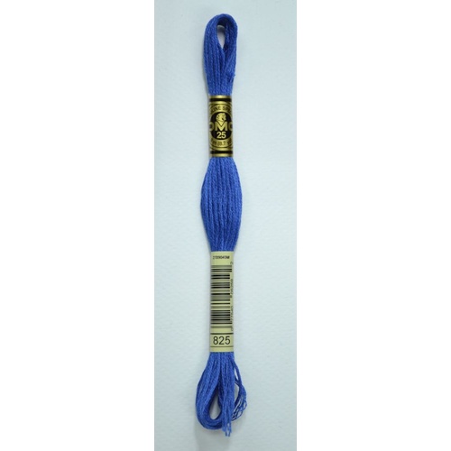 DMC Stranded Cotton #825 Dark Blue Hand Embroidery Floss 8m Skein