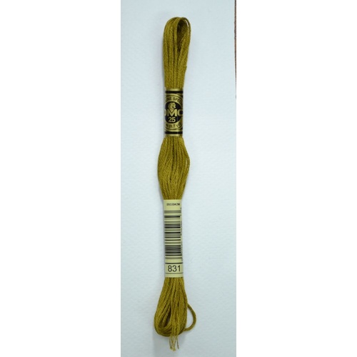 DMC Stranded Cotton #831 Medium Golden Olive Hand Embroidery Floss 8m Skein