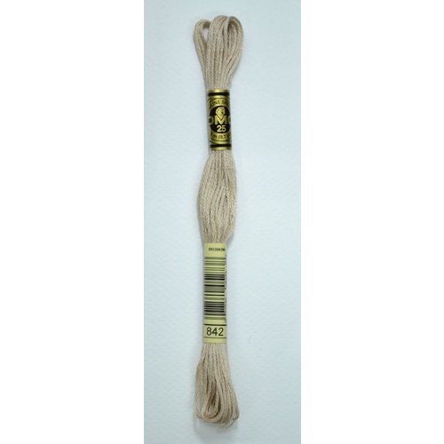 DMC Stranded Cotton #842 Very Light Beige Brown Hand Embroidery Floss 8m Skein