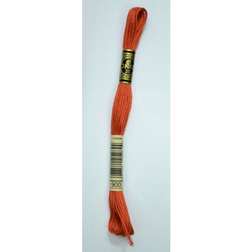 DMC Stranded Cotton #900 Dark Burnt Orange Hand Embroidery Floss 8m Skein