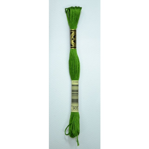 DMC Stranded Cotton #905 Dark Parrot Green Hand Embroidery Floss 8m Skein