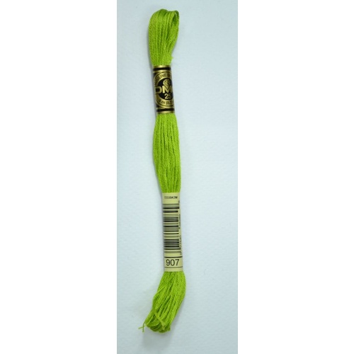 DMC Stranded Cotton #907 Light Parrot Green Hand Embroidery Floss 8m Skein