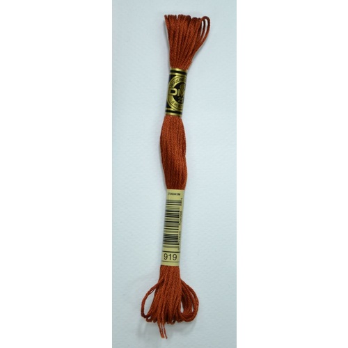 DMC Stranded Cotton #919 Red Copper Hand Embroidery Floss 8m Skein