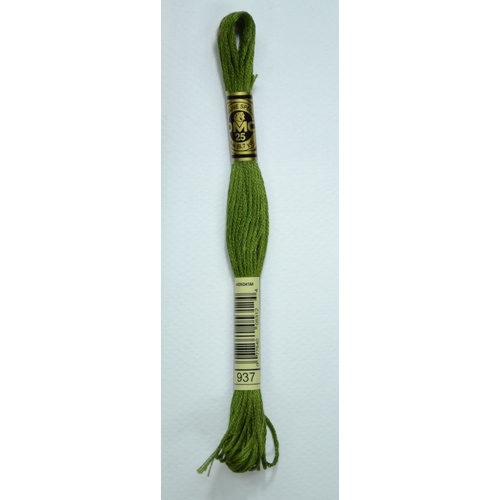 DMC Stranded Cotton #937 Medium Avocado Green Hand Embroidery Floss 8m Skein