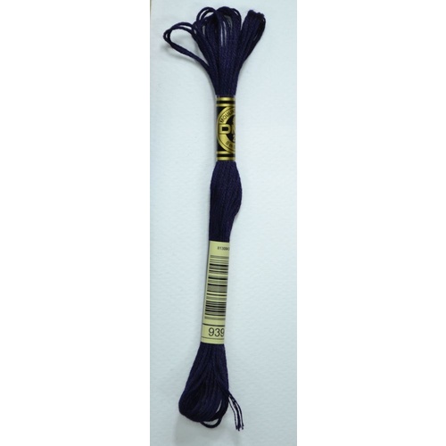 DMC Stranded Cotton #939 Very Dark Navy Blue Hand Embroidery Floss 8m Skein