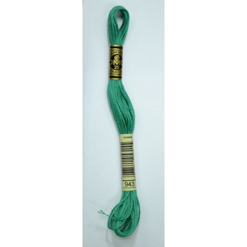 DMC Stranded Cotton #943 Medium Aquamarine Hand Embroidery Floss 8m Skein