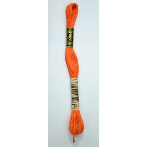DMC Stranded Cotton #947 Burnt Orange Hand Embroidery Floss 8m Skein