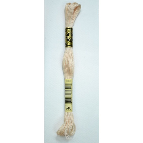 DMC Stranded Cotton #948 Very Light Peach Hand Embroidery Floss 8m Skein