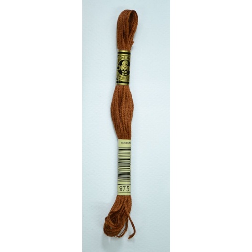 DMC Stranded Cotton #975 Dark Golden Brown Hand Embroidery Floss 8m Skein