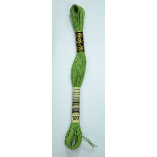 DMC Stranded Cotton #988 Medium Forest Green Hand Embroidery Floss 8m Skein
