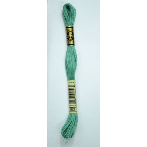 DMC Stranded Cotton #992 Light Aquamarine Hand Embroidery Floss 8m Skein