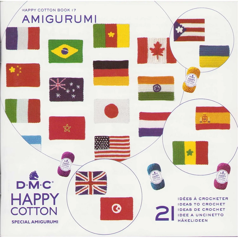 DMC Happy Cotton Book 17, Flags, 21 Ideas to Crochet (15891)