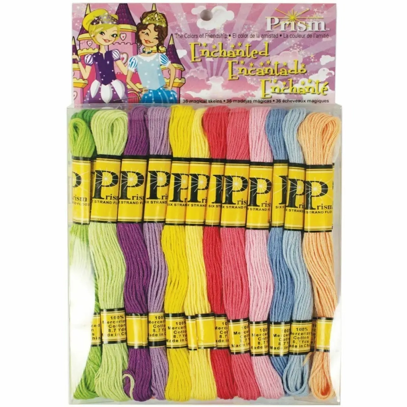 DMC Threadship Enchanted PASTEL Multi Stranded Cotton Thread 8m each, 36 Skeins