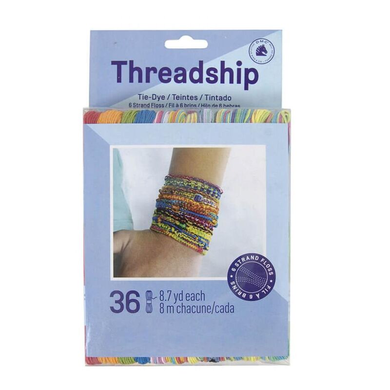 DMC Threadship TIE DYE Colours Multi Stranded Cotton Thread 8m each, 36 Skeins