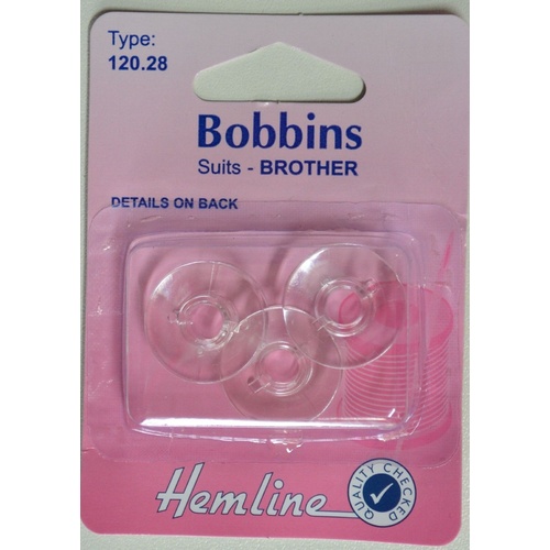 Hemline Bobbins, Brother drop In Bobbins, Pack of 3 Bobbins (120.28)