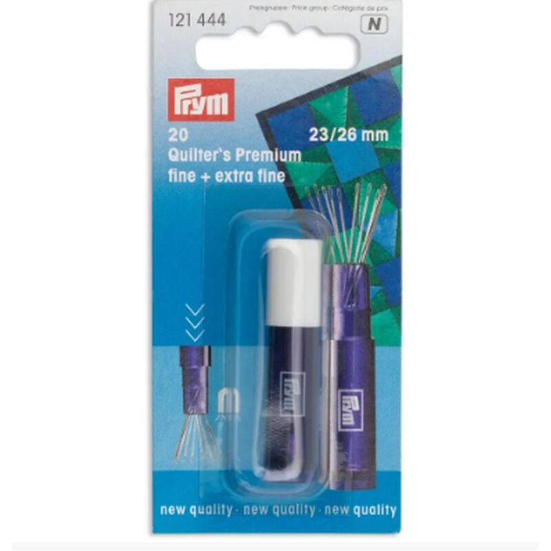 Quilting Sewing Needles With Silver Eye Fine & Extra Fine Assorted By Prym