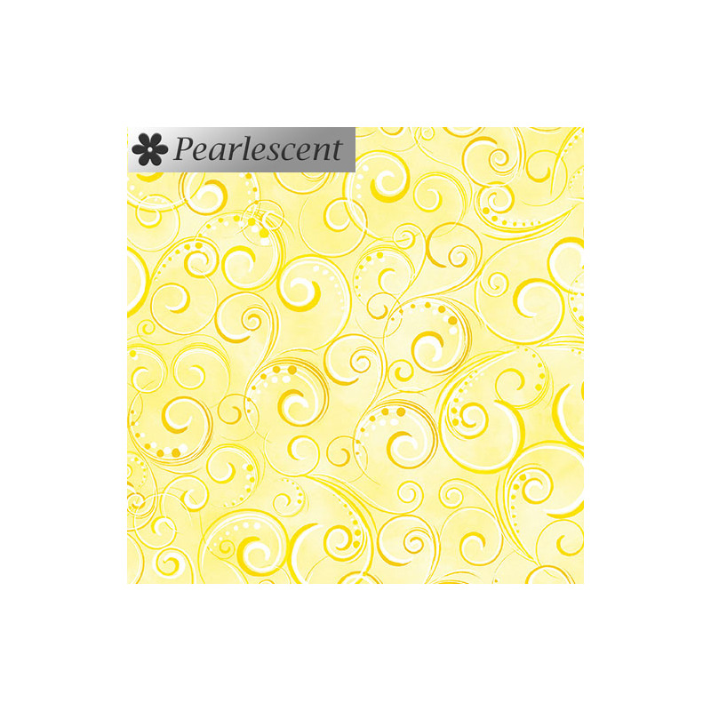 Pearl Splendour LEMON Pearlescent, Cotton Fabric 12707P/30