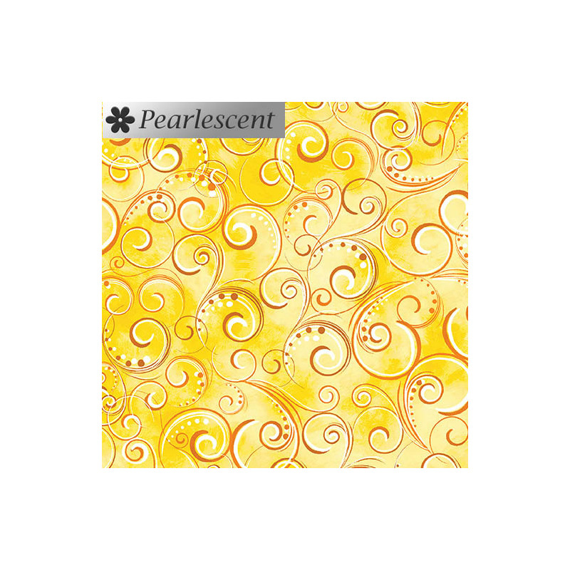 Pearl Splendour SUNSHINE YELLOW Pearlescent Cotton Fabric 12707P/31