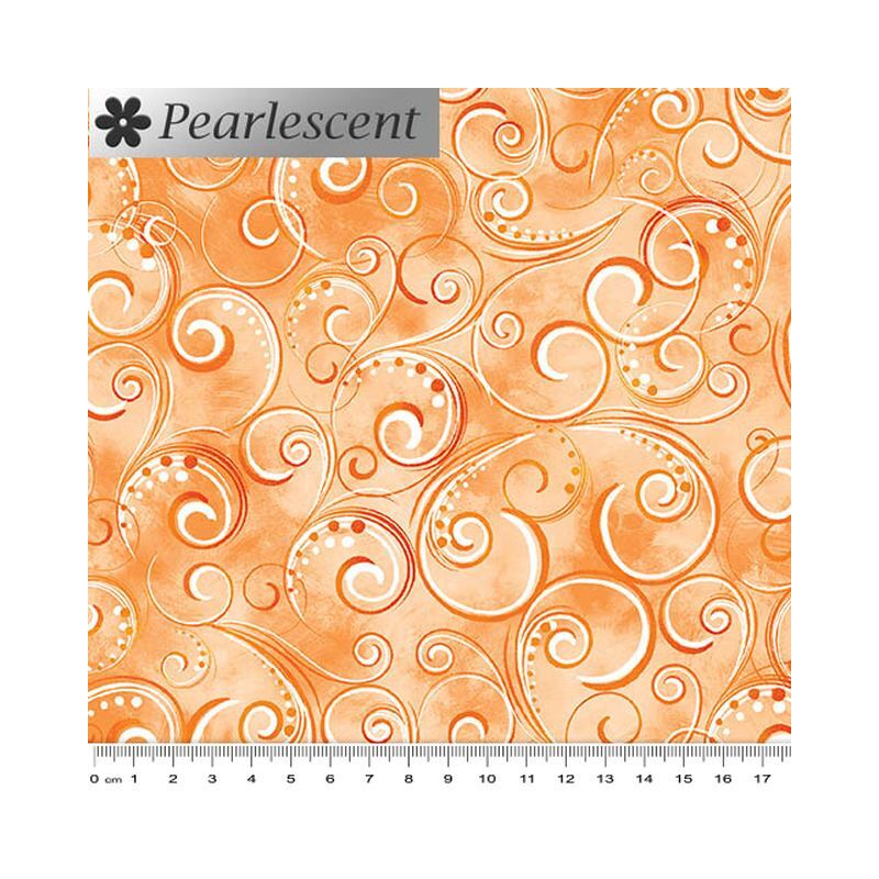Pearl Splendour APRICOT Pearlescent Cotton Fabric 12707P/37