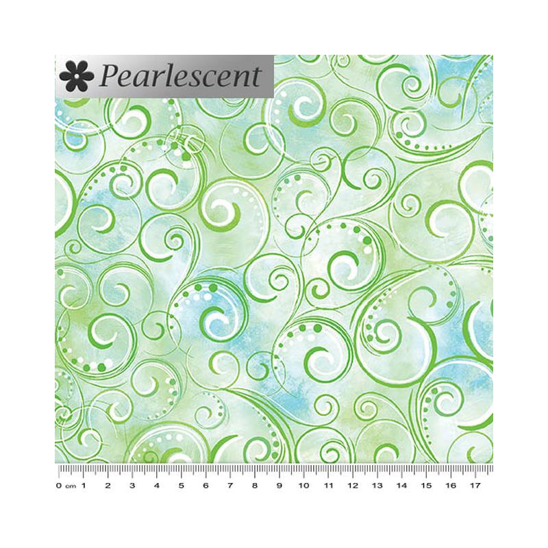 Pearl Splendour SEAFOAM Pearlescent Cotton Fabric 12707P/41