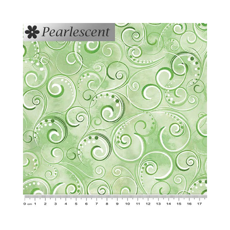 Pearl Splendour SAGE GREEN Pearlescent Cotton Fabric 12707P/42