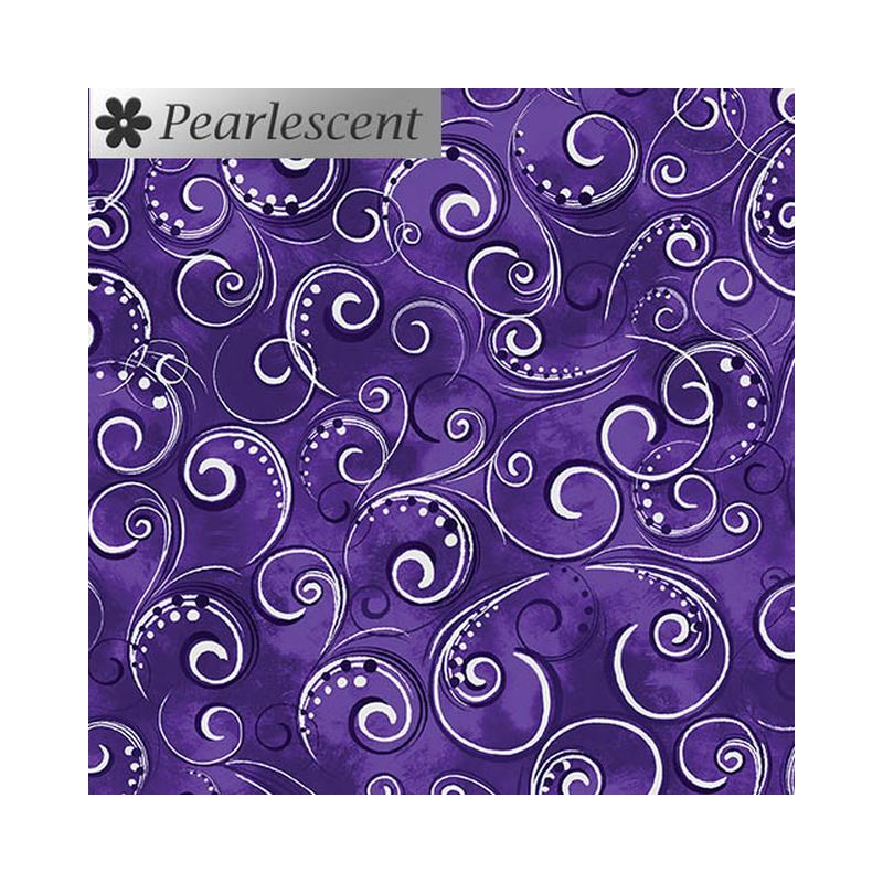 Pearl Splendour PURPLE Pearlescent Cotton Fabric 12707P/66 110cm Wide