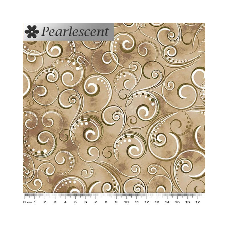 Pearl Splendour DARK TAUPE Pearlescent Cotton Fabric 12707P/71