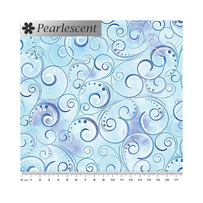 Pearl Splendour PERI/TURQUOISE Pearlescent Cotton Fabric 12707P/82