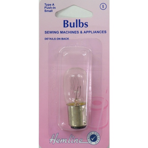 Sewing Machine & Appliance Bulb, 20x48mm, SBC Bayonet Small, 15W, 240V, Type A