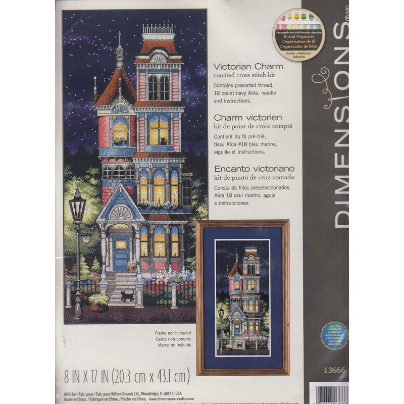 VICTORIAN CHARM Counted Cross Stitch Kit 8" x 17" (20.3cm x 43.1cm)