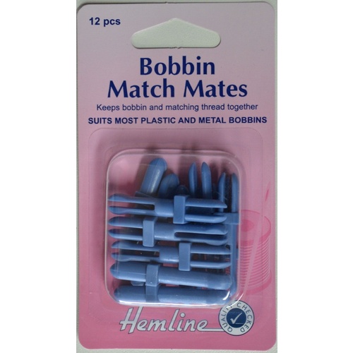 Hemline Bobbin Match Mates, Keeps Bobbin & Matching Thread Together, 12 pieces