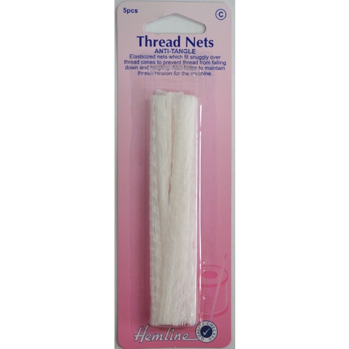 Hemline Thread Nets, 5pcs, Nylon Nets Fit Snuggly Over Thread Cones