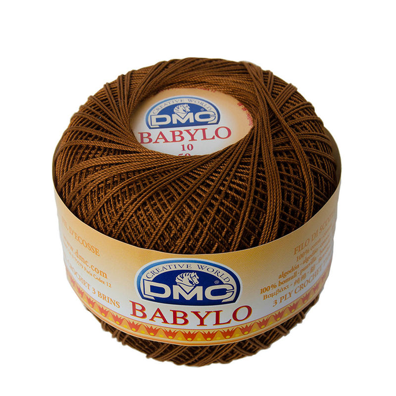 DMC Babylo Size 10, #433 Medium Brown Crochet Cotton, 50g Ball