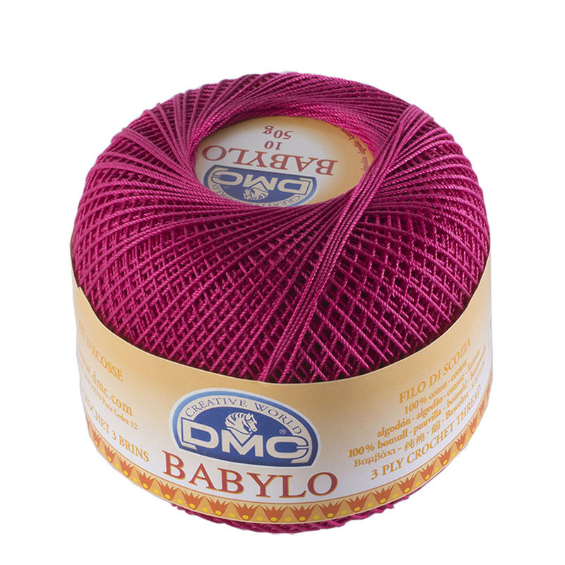 DMC Babylo Size 10, #600 Rose Pink Crochet Cotton, 50g Ball