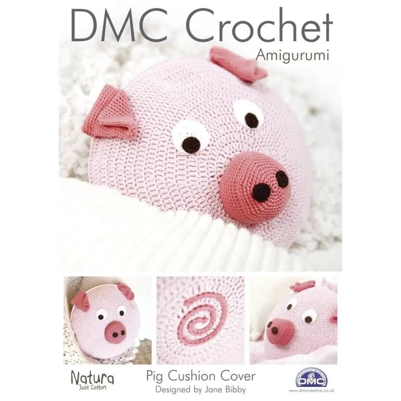 DMC Crochet Pattern Pig Cushion Cover 14898L/2 Leaflet