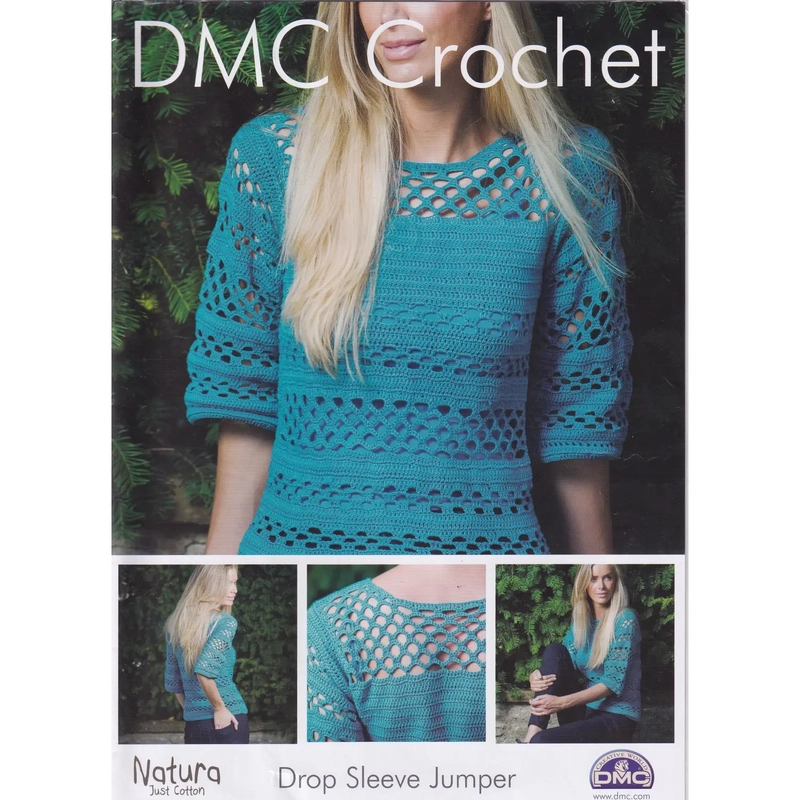 DMC Crochet Pattern Drop Sleeve Jumper 15043L/2 Leaflet