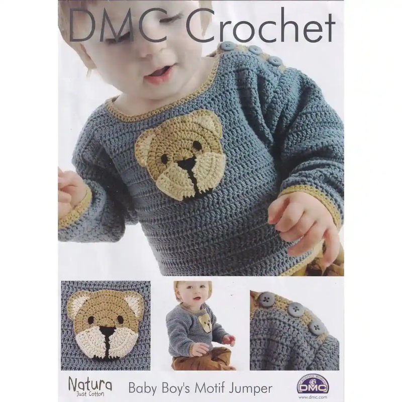 DMC Crochet Pattern Baby Boy Motif Jumper 15094L/2 Leaflet