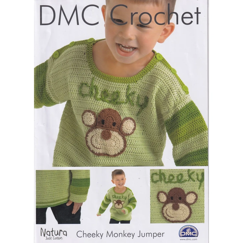DMC Crochet Pattern Cheeky Monkey Jumper 15209L/2 Leaflet