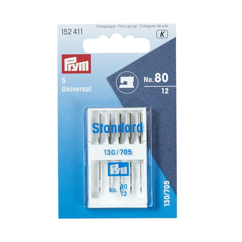 Standard Universal Sewing Machine Needles, 130/705, Size 80 by Prym