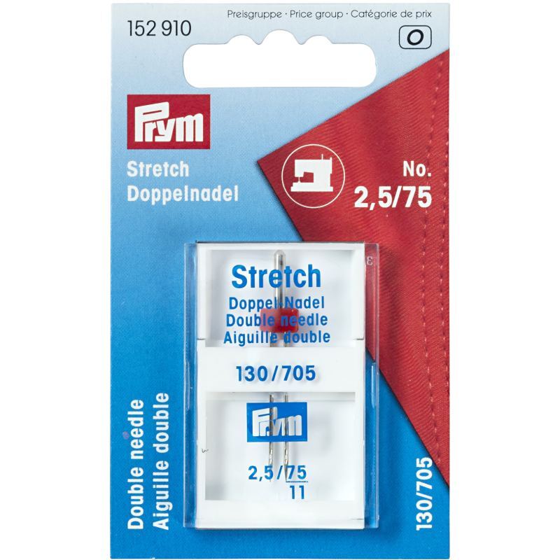 Prym Stretch Double Sewing Machine Needles, 130/705, 75/2.5mm
