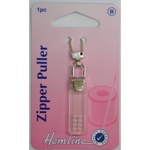 Hemline Zipper Puller, Transparent Zip Puller Replacement, Instructions Included