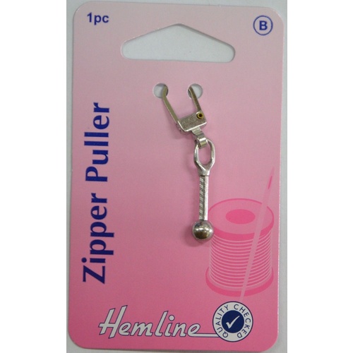 Hemline Zipper Puller, Silver Tone Ball Zip Puller Replacement, Instructions Included