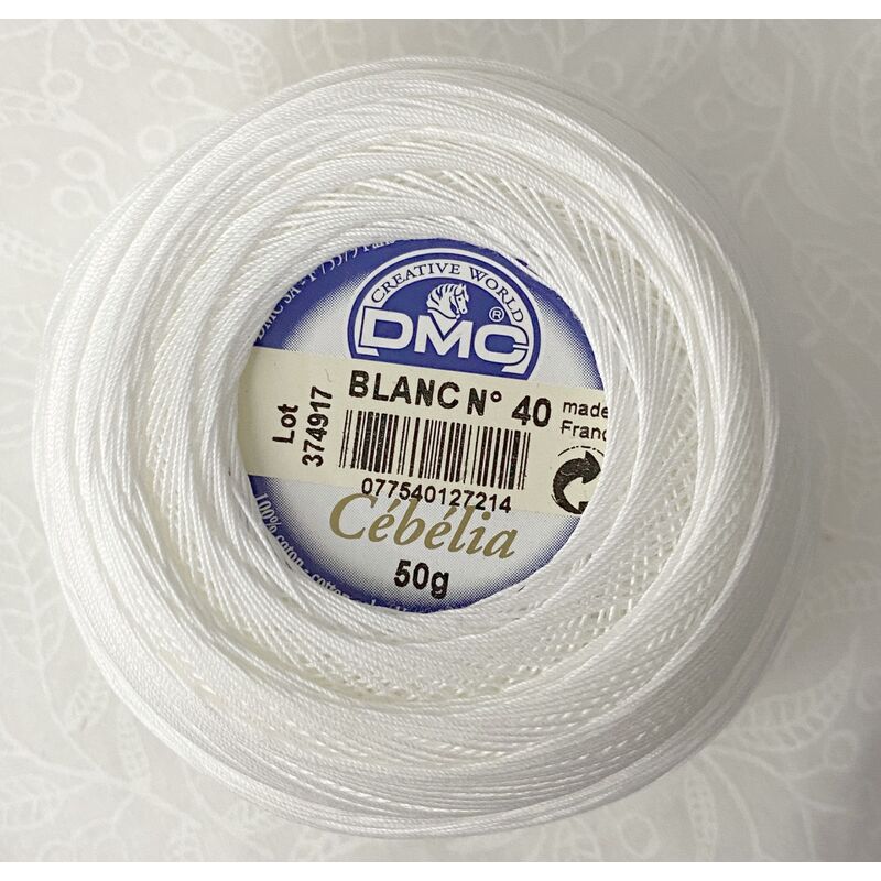 DMC Cebelia 40, #Blanc, Combed Cotton Crochet Thread 50g
