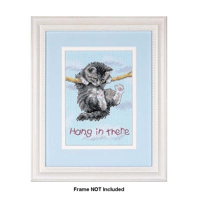 HANG ON KITTY Counted Cross Stitch Kit 12 x 17cm #16734