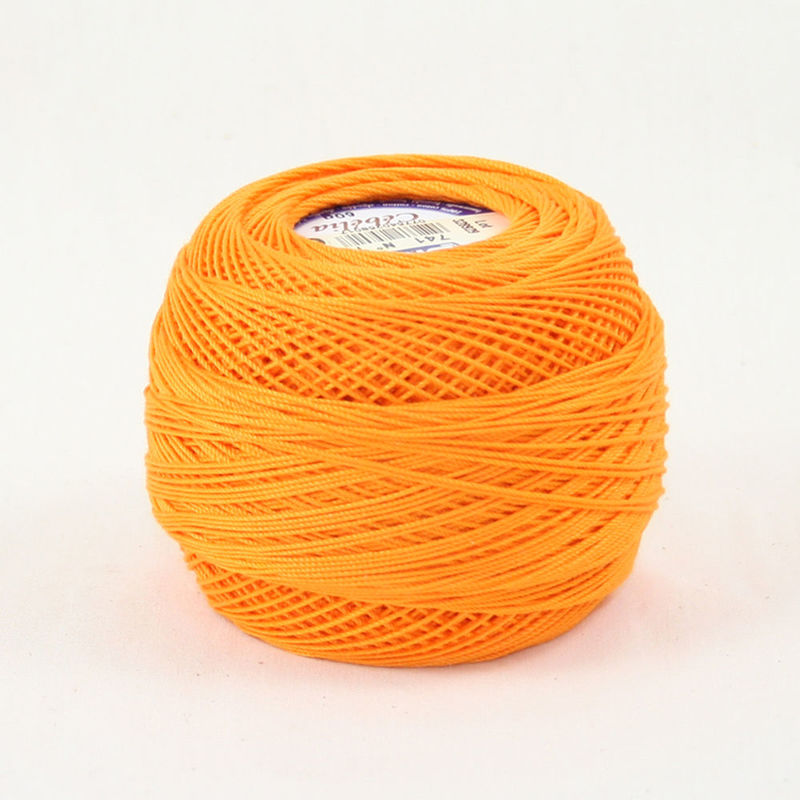 DMC Cebelia 10, #741 Medium Tangerine, Combed Cotton Crochet Thread 50g