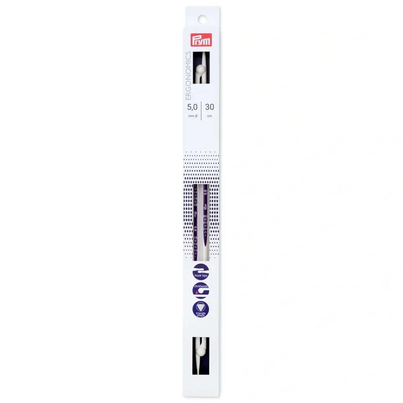 Single-Pointed Knitting Needles 30cm x 5.00mm by Prym.Ergonomics