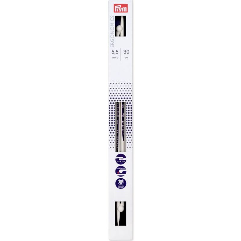 Single-Pointed Knitting Needles 30cm x 5.50mm by Prym.Ergonomics