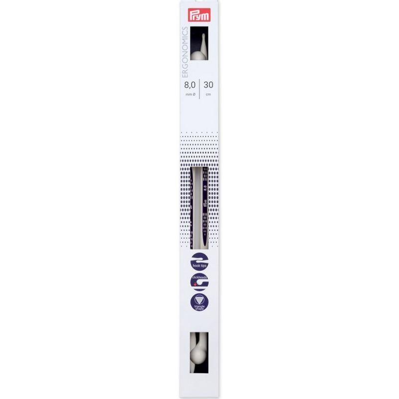 Single-Pointed Knitting Needles 30cm x 8.00mm by Prym.Ergonomics