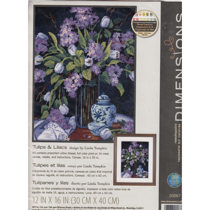 TULIPS & LILACS Stamped Cross Stitch Kit 30 x 40cm #20067