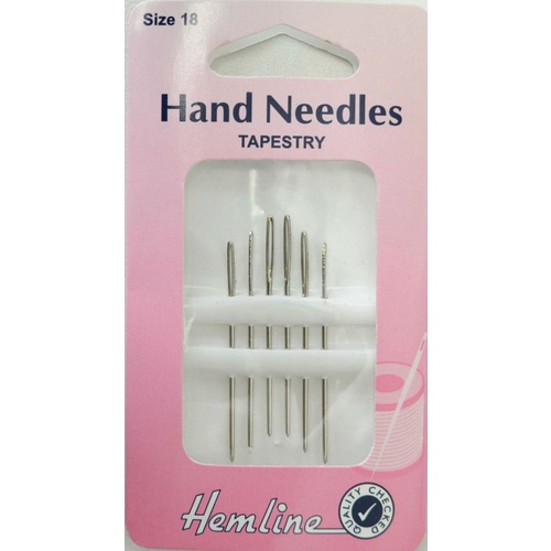 Hemline Tapestry Needles Size 18, Pack of 6
